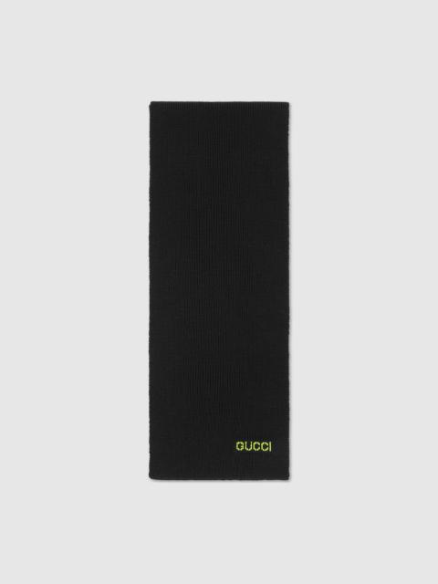 Wool scarf with embroidery