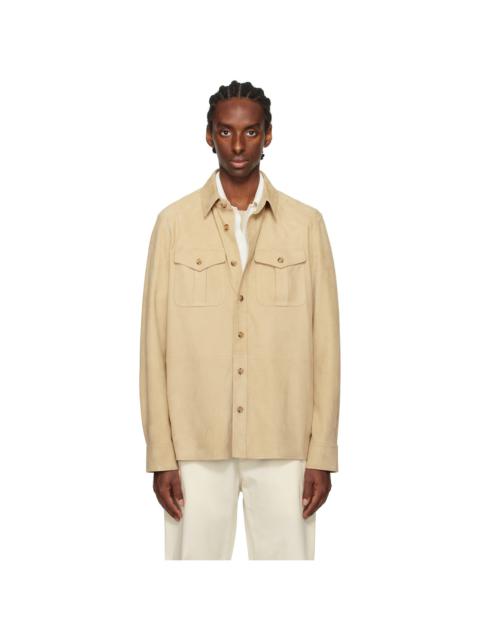Beige Lambskin Suede Overshirt