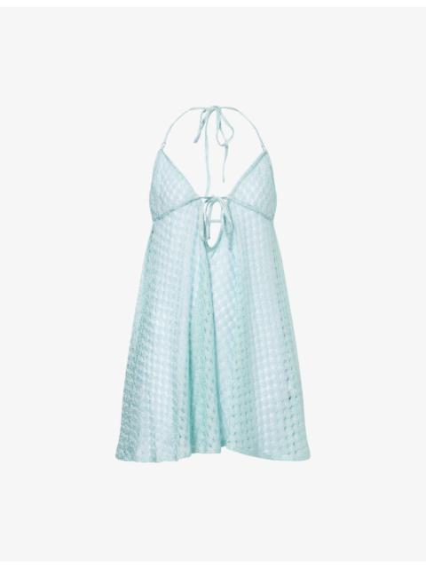 Rashel-Lace Halterneck Rayon-Blend Cover-Up