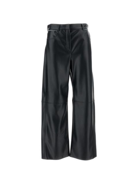 faux-leather trousers