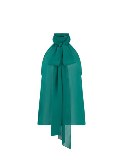 SLEEVELESS LAVALLIERE BLOUSE