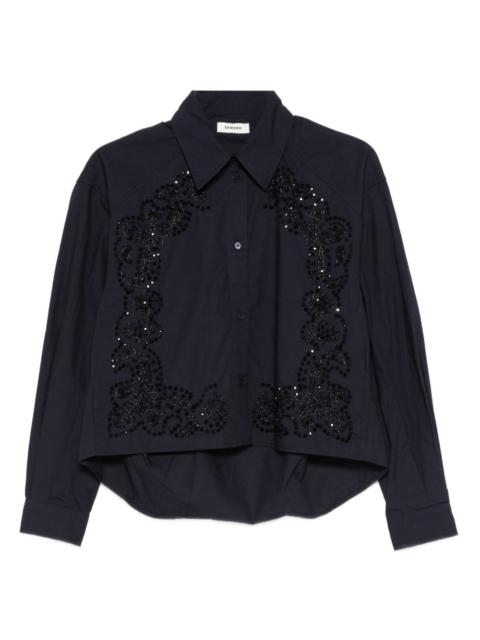 floral embroidered shirt