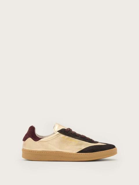 THELMA METALLIC LEATHER LOW TOP SNEAKERS