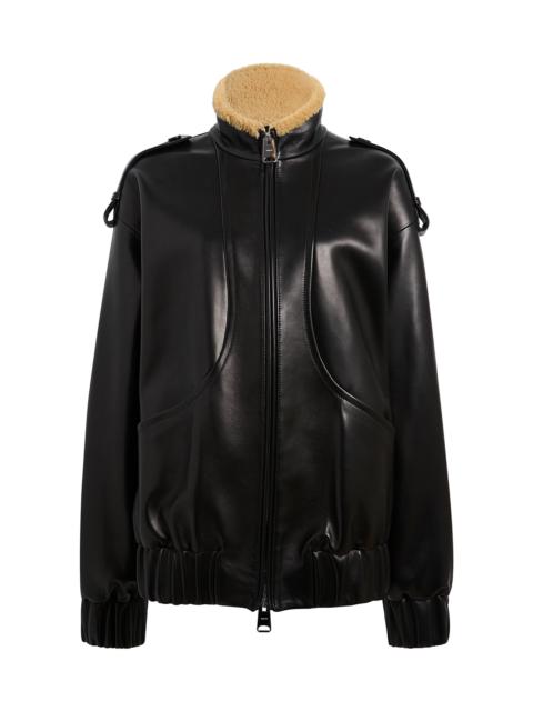 Sigi Relaxed Plongé Leather Jacket black