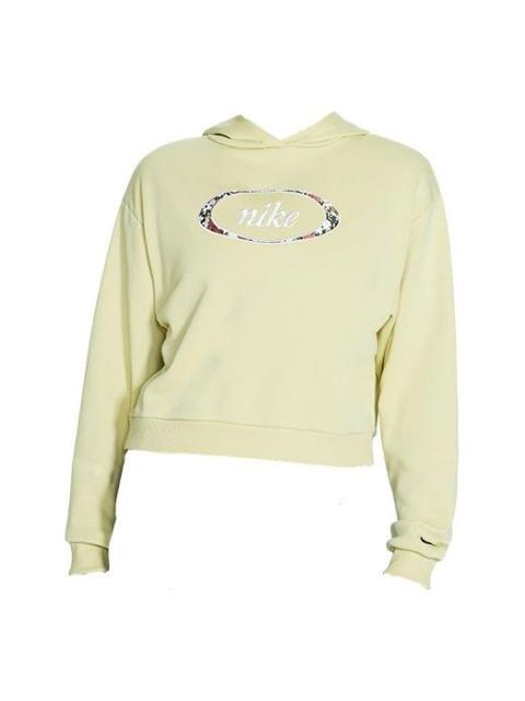 (WMNS) Nike Sportswear Crop Fleece Hoodie 'Tree Mist' CV1871-318