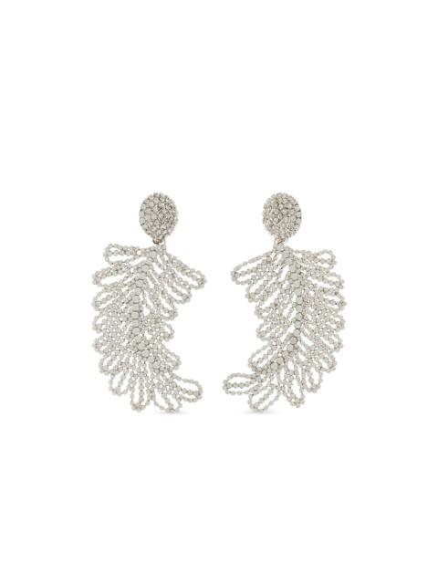 crystal-embellished feather earrings