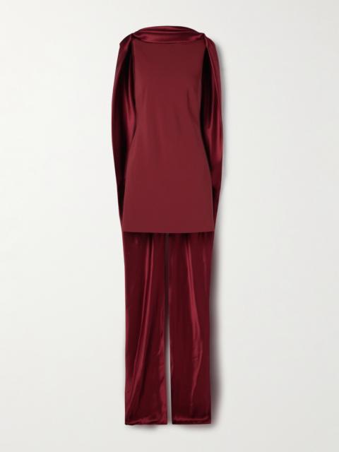 Mimi Cape-effect Silk-crepe And Satin Mini Dress