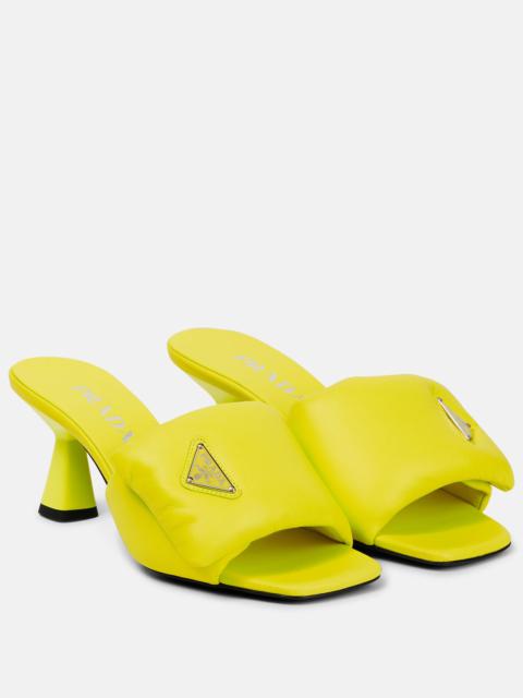 Padded leather mules