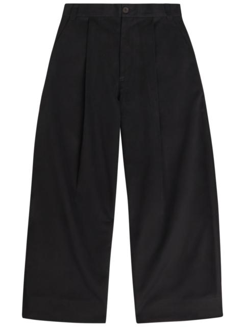 Studio Nicholson Peached Pleated Wide-leg Cotton-twill Trousers
