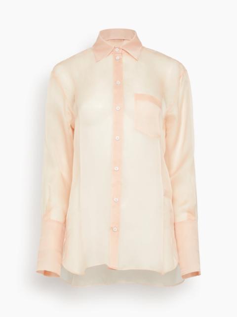 Organza Long Sleeve Shirt in Buff