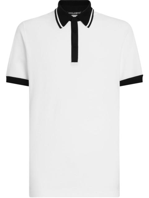 contrast-trim polo shirt