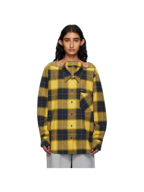 Yellow Check Movable Collar Shirt