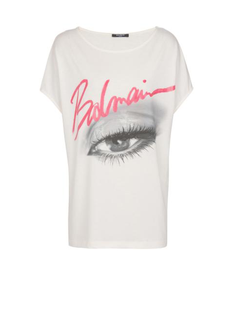 Boatneck Balmain Eye Print Top