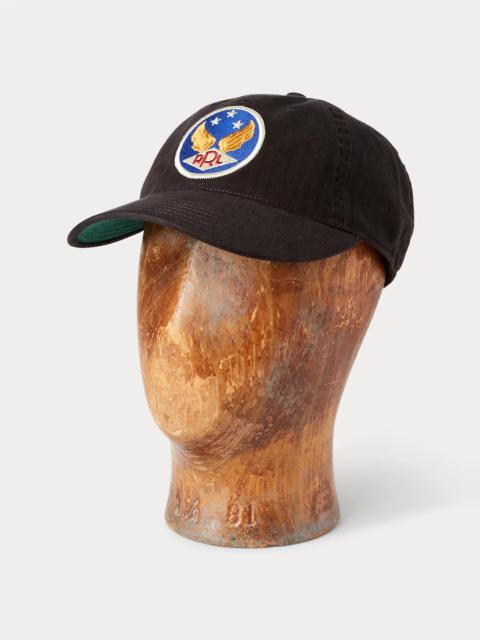 Winged-Logo Twill Ball Cap