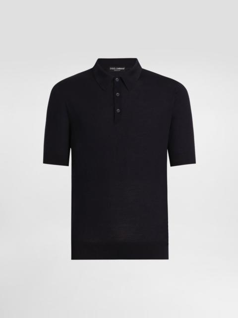 Fine-gauge wool polo shirt