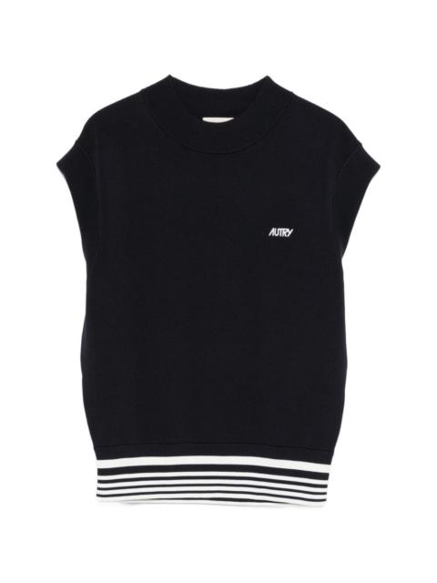 stripe-detailed vest