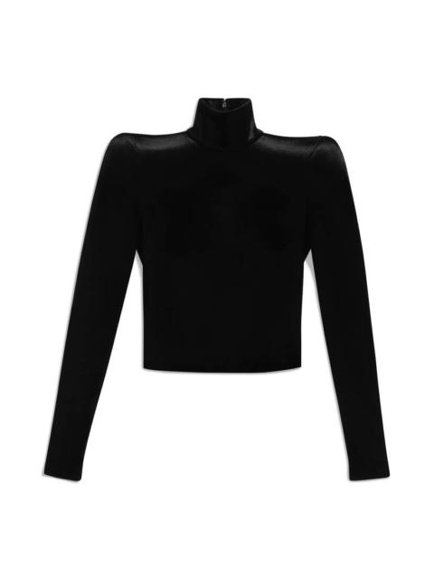 Women's Round Shoulder Turtleneck in Black
