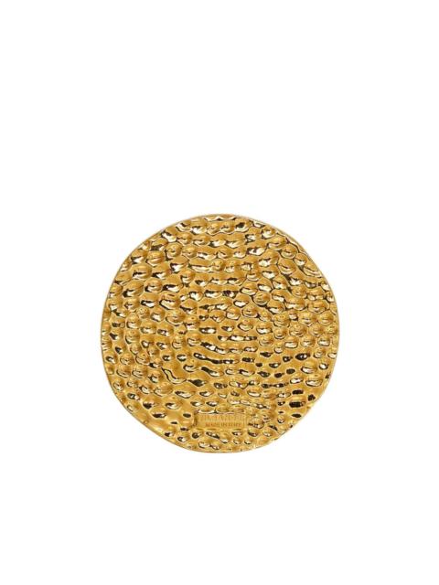 irregular-surface engraved-logo bag pin