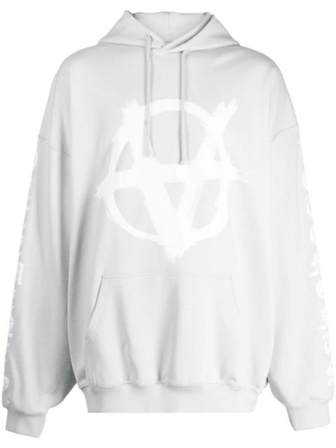 logo-print cotton hoodie