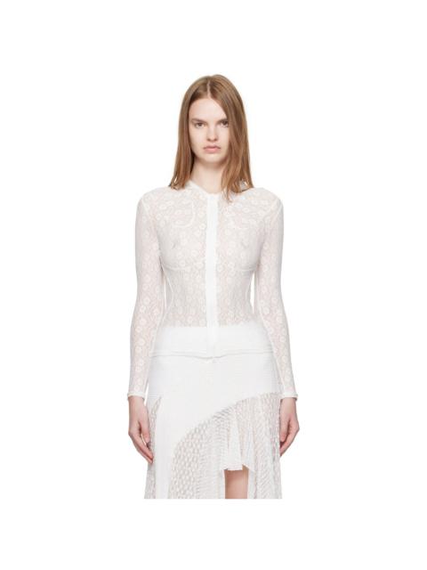 White Lace Zip-Up Hoodie