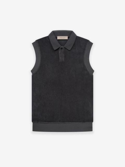 VELOUR SLEEVELESS POLO