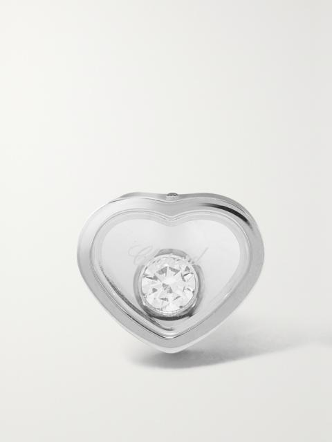 My Happy Hearts 18-karat White Gold Diamond Single Earring