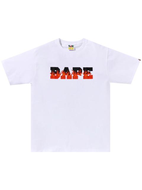 BAPE Flame Bape Logo Tee 'White/Red'