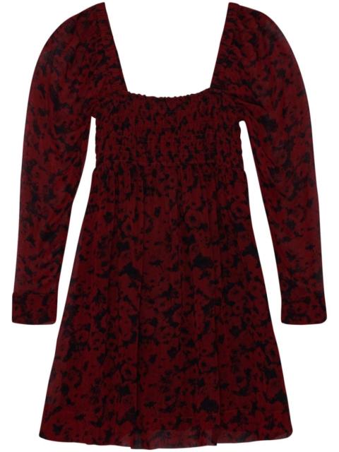 square-neck georgette minidress