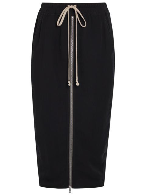 Rick Owens Drawstring Silk-georgette Midi Skirt