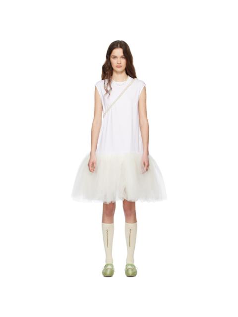 White Relaxed Ballet Tutu Midi Dress