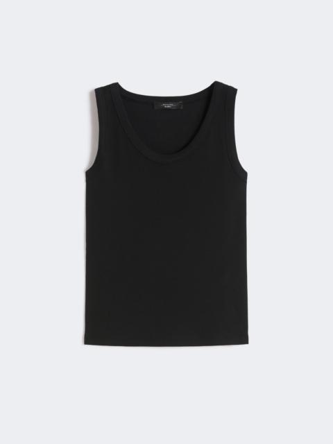 Stretch cotton top - BLACK