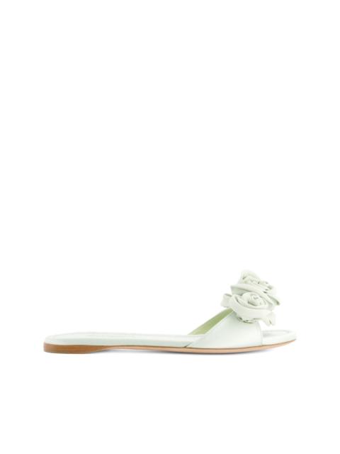 rose-appliqué flat sandals