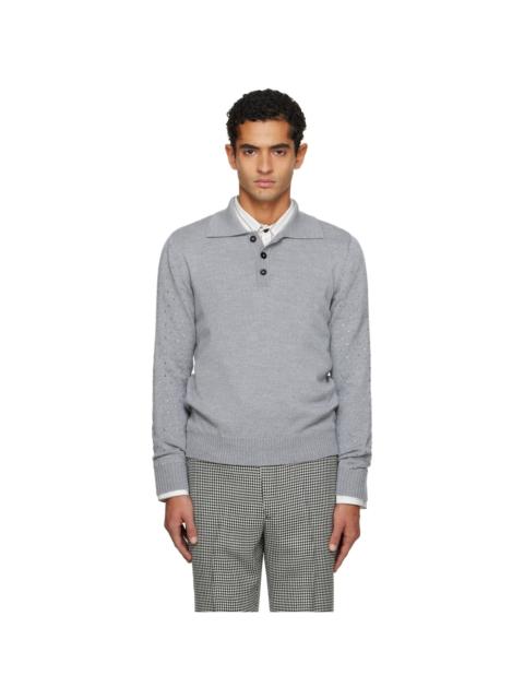 Gray Polka-Dot Polo