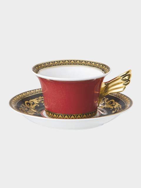Medusa Red Tea Cup & Saucer