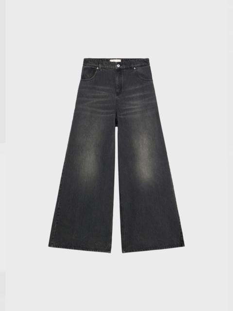 STONE-WASHED SUPERWIDE-LEG DENIM JEANS