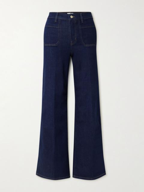 Le Slim Palazzo Modernist Pocket high-rise wide-leg jeans Dark denim