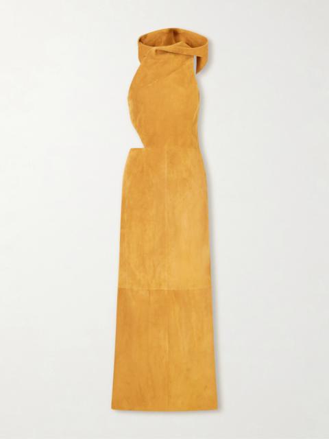 Kallen Hooded Suede Maxi Dress
