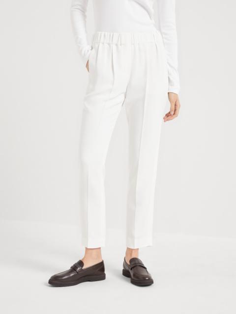 Silk and acetate crêpe cady tailored jogger trousers