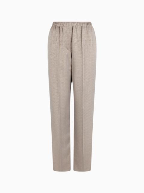 STRAIGHT-CUT JACQUARD VISCOSE AND CUPRO TROUSERS