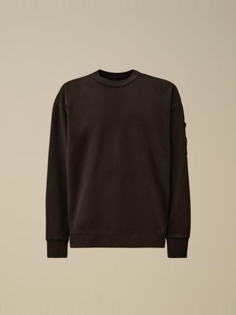Brushed and Emerized Diagonal Fleece Boxy Crewneck Sweatshirt