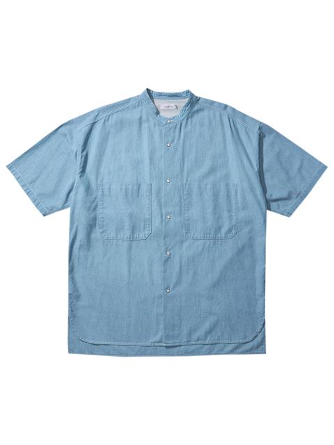 nanamica Big Band Collar Wind Shirt 'Indigo Bleach'