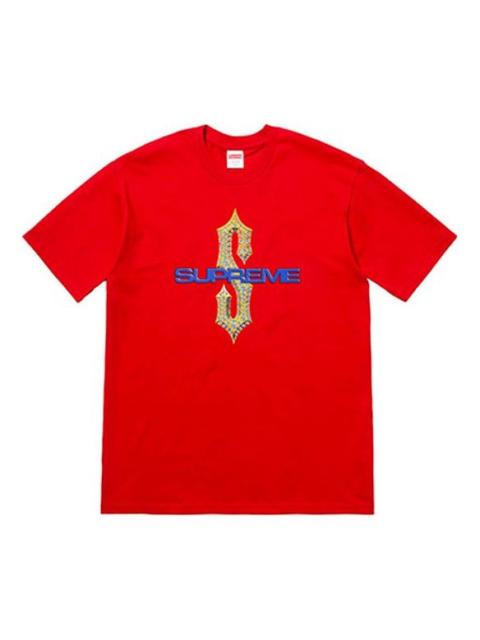 Supreme SS18 Diamonds Tee Red Diamond Printing Short Sleeve Unisex SUP-SS18-0105