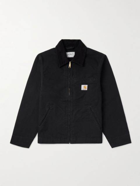 Detroit Corduroy-Trimmed Organic Cotton-Canvas Jacket Black