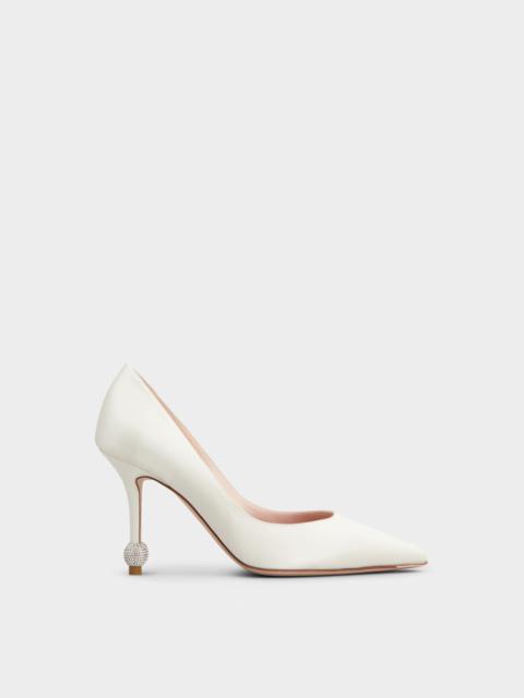 Jewel Heel Pumps in satin