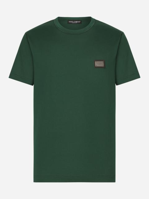 Cotton T-shirt with branded tag