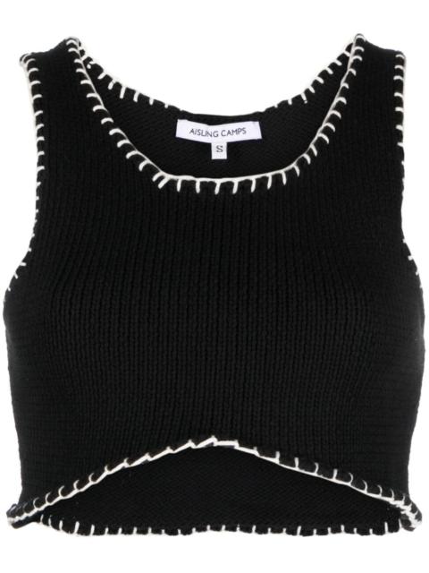 Blanket Stitch cropped tank top
