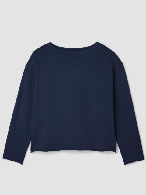 Garment-Dyed Organic Cotton Terry Bateau Neck Box-Top