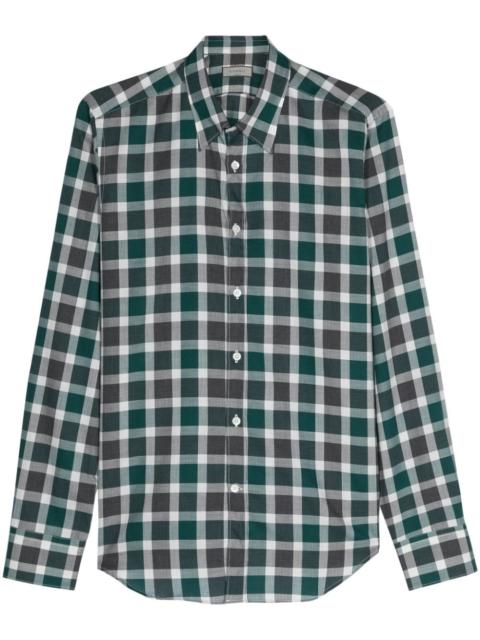 check-pattern cotton shirt