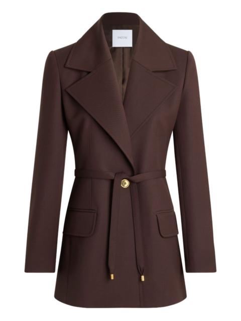 single-breasted belted jacket