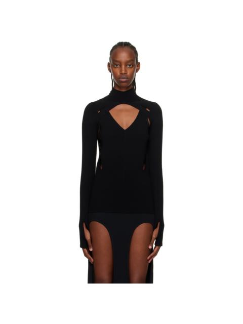 Black Skivvy Turtleneck & Tank Top Set